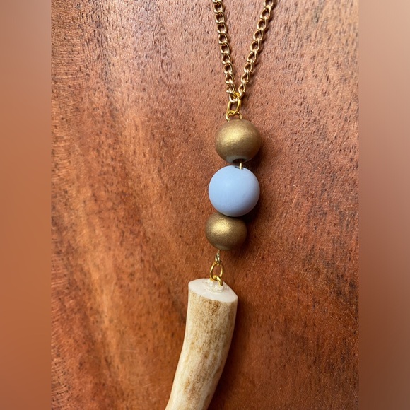 Birch and Tine Deer Antler Necklace - Picture 3 of 3